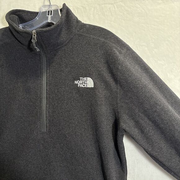 The North Face Men's Textured Cap Rock Fleece 1/4 Zip Pullover Black Medium - Picture 5 of 15